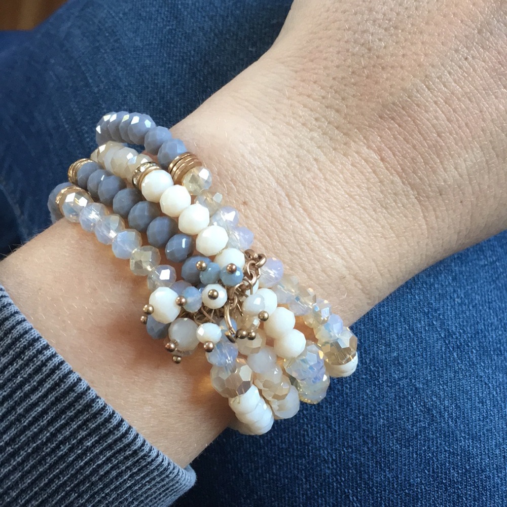 Multi strand iridescent bracelet
